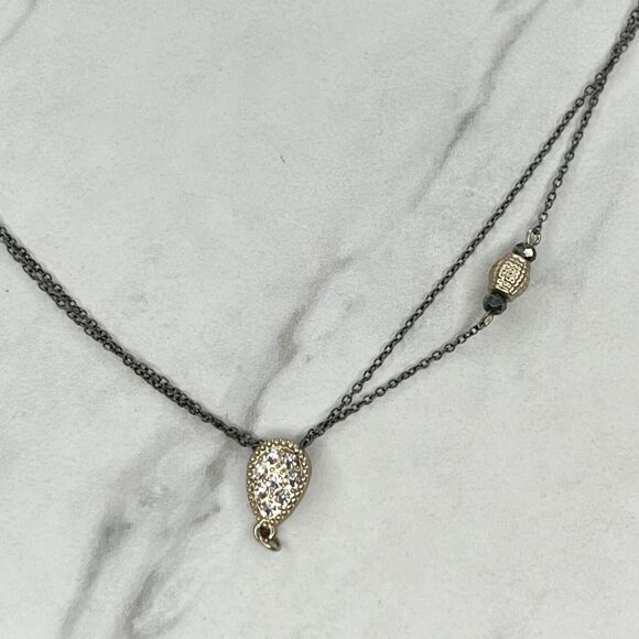 Chico's Double Strand Long Beaded Chain Link Necklace - Picture 6 of 10